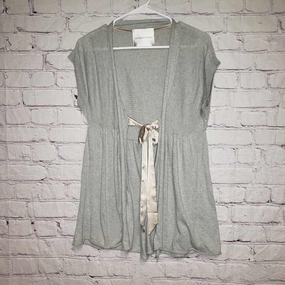 Victorias Secret Cap Sleeve Tie Front Cardigan - Picture 1 of 7